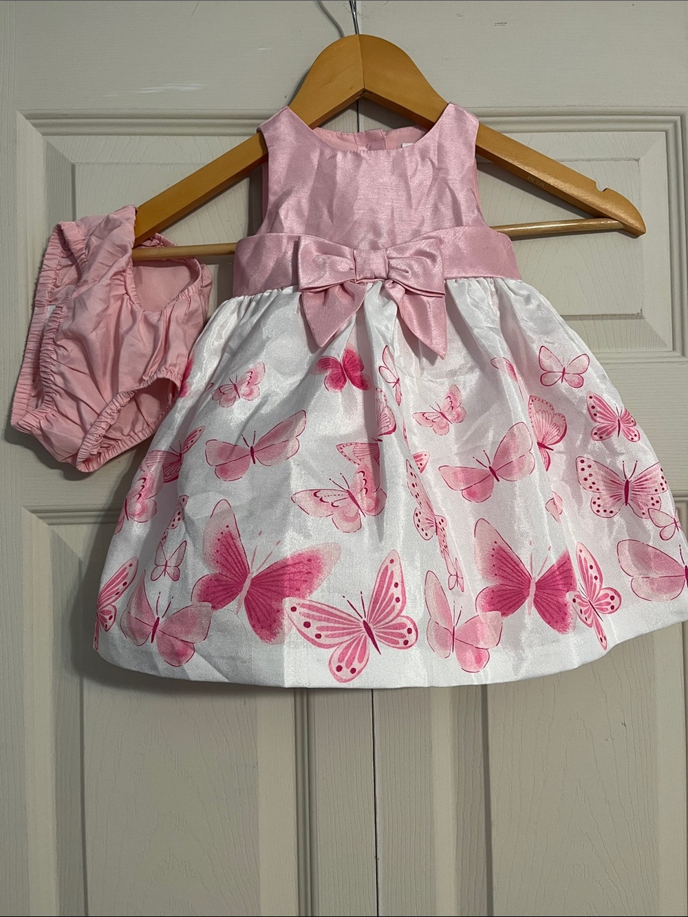 Gymboree Pink and White Butterfly Formal Dress with Bloomer
